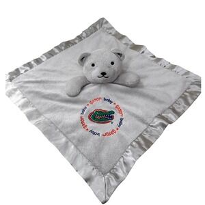 Baby Fanatic Florida Gators Plush Lovey Security Blanket Bear Gray Satin Trim